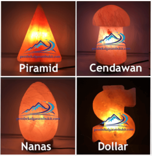 lampu garam bukit piramid dollar cendawan dan nanas