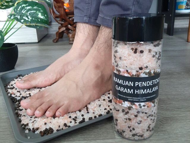 cara buat garam detox kaki