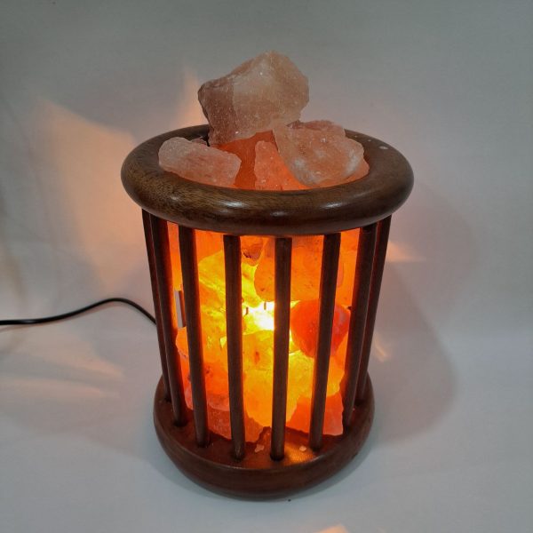 Lampu Garam Wooden Basket Ketulan Garam - Image 2
