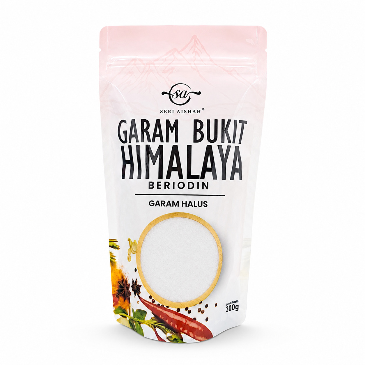 COMBO : Garam Seri Aishah Halus Beriodin Ziplock 300G (3 Unit) - Image 3