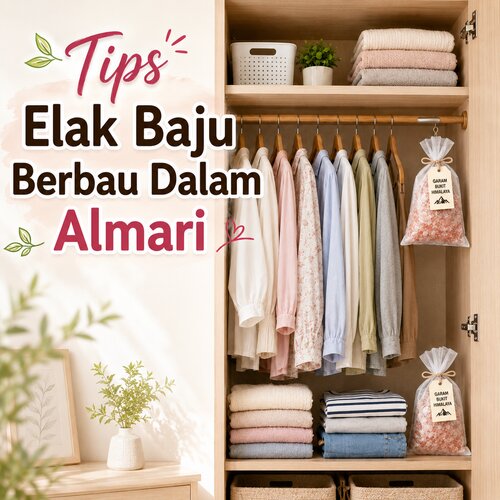 tips elak baju berbau dalam almari